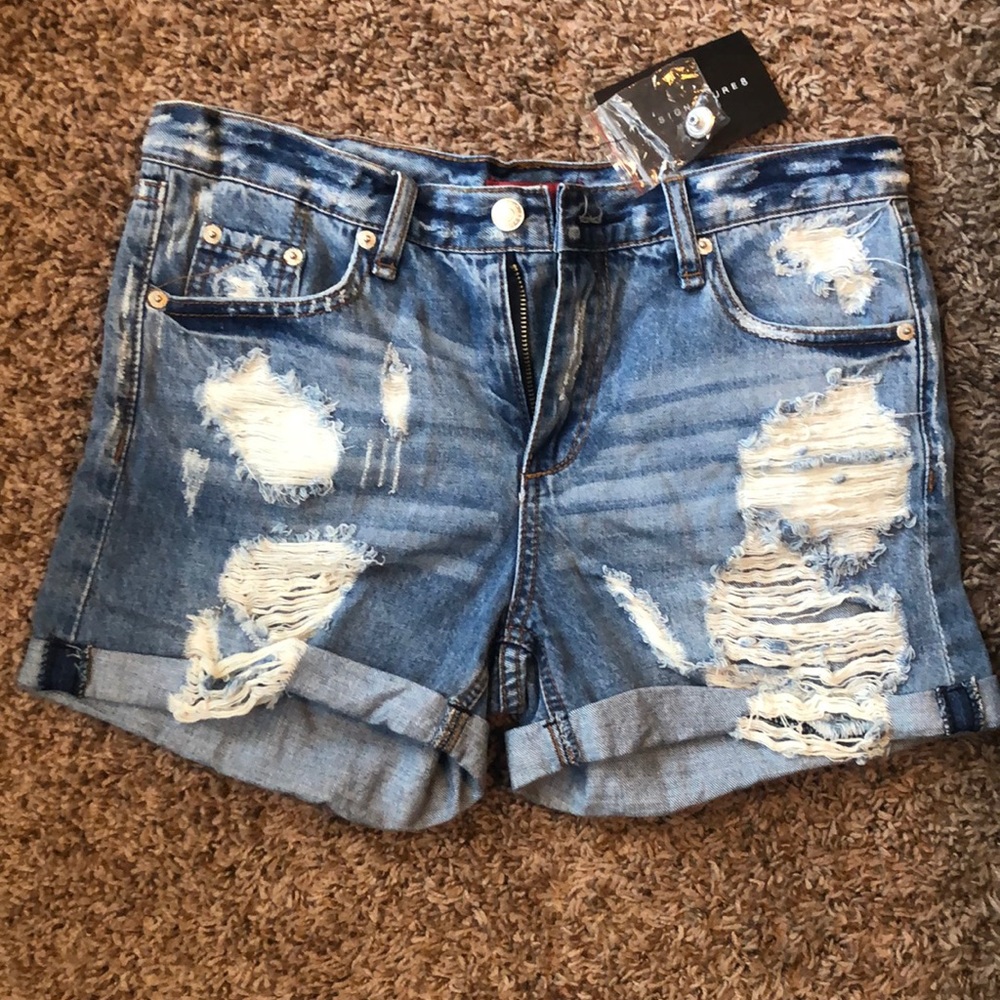 Jean shorts.